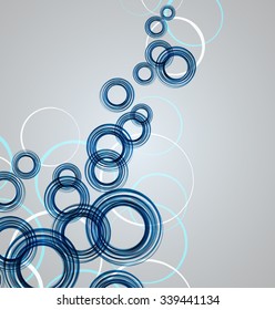 Vector abstract circles on a gray background
