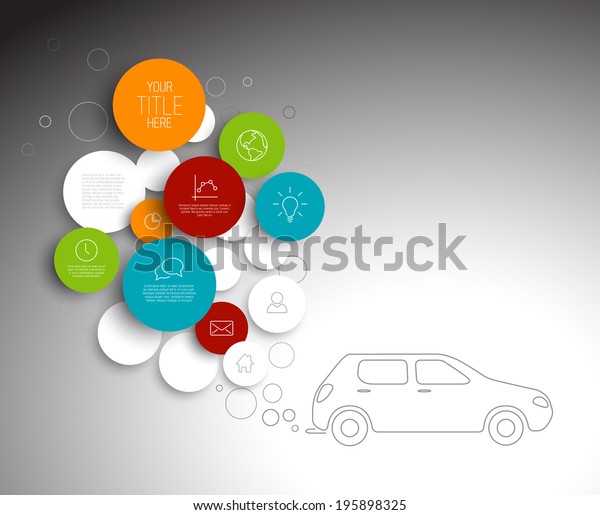 Vector abstract circles pollution\
illustration / infographic template with place for your\
content