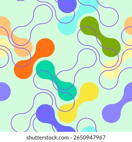 Vector - abstract circles seamless pattern, colorful illustration.