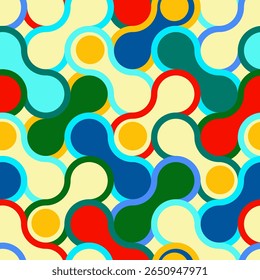 Vetor - círculos abstratos padrão perfeito, ilustração colorida.