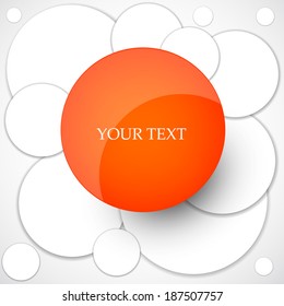 Vector abstract circles of white and colored paper. Vector  illustration 