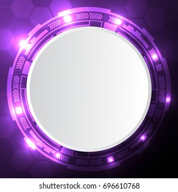 Vector abstract circuit board background. Technology concept. Blue theme with copyspace.