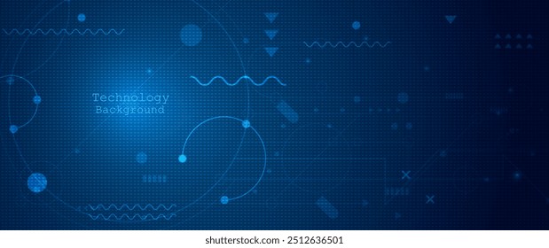 Vetor Abstract placa de circuito design com linha, ponto no fundo azul escuro, computador ilustração, ciência, rede digital, tecnologia de comunicação moderna, big data, conexão conceito futurista