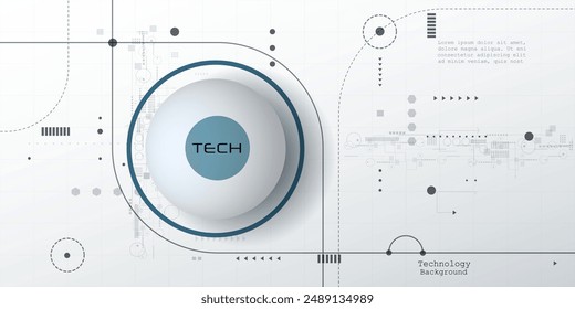 Vector Abstract circuit board, Illustration high tech computer, engineering, science and information technology on white color background. Hi-tech digital technology and futuristic concept