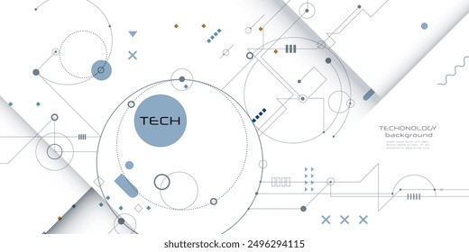 Vector Abstract circuit board, Illustration high tech computer, engineering, science and information technology on white color background. Hi-tech digital technology and futuristic concept