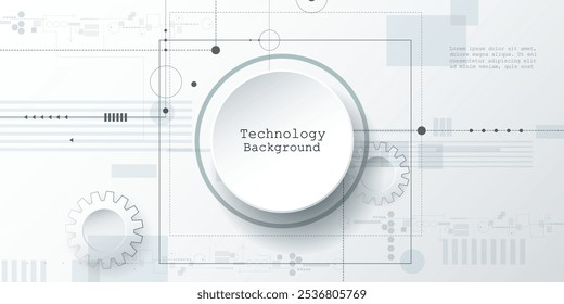 Vector Abstract circuit board, Illustration high tech computer, engineering, science and information technology on white color background. Hi-tech digital technology and futuristic concept