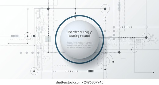 Patrón de placa de circuito Abstractas de Vector, computadora de alta tecnología de ilustración, ingeniería, ciencia, tecnología de conexión a Internet sobre fondo de color blanco. Tecnología digital de referencia y concepto futurista