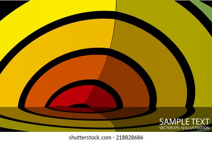 Vector abstract circular background illustration reflected - Vector stripe reflected background abstract template
