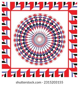 vector, abstract circular pattern, mandala art design,seamless geometric wall paper,line and colorful shape background, isolated bright color.