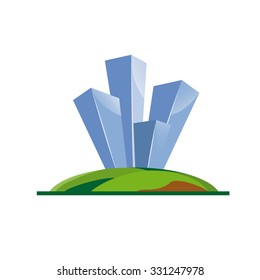 Vector abstract city on the island