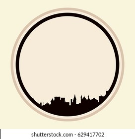 Vector abstract cityscape
circle flat illustration, minimalism
