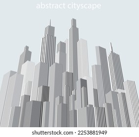 vector abstract cityscape with vertical strips