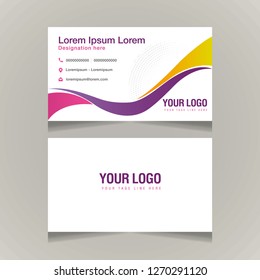 Vector Abstract Clean And Simple Business Card Template, Modern Horizontal Name Card, Flat Style Vector Illustration. Stationery Design And Visiting Card, Creative And Professional Business Card