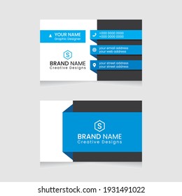 Plantilla de tarjeta de visita simple y limpia de vectores, tarjeta de nombre horizontal moderna, 
Ilustración de vectores de estilo plano. Stationery Design y tarjeta de visita, tarjeta de negocios creativa y profesional.