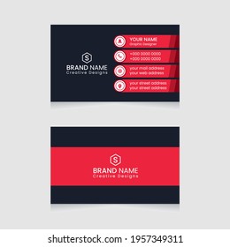 Vector abstract Clean and simple Business Card Template, Modern horizontal name card, Flat Style Vector Illustration. Stationery Design and visiting card, Creative and professional business card.