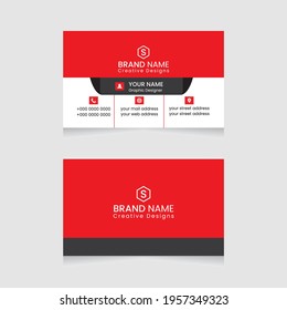 Vector abstract Clean and simple Business Card Template, Modern horizontal name card, Flat Style Vector Illustration. Stationery Design and visiting card, Creative and professional business card.