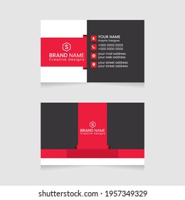 Vector abstract Clean and simple Business Card Template, Modern horizontal name card, Flat Style Vector Illustration. Stationery Design and visiting card, Creative and professional business card.