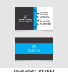 Vector abstract Clean and simple Business Card Template, Modern horizontal name card, Flat Style Vector Illustration. Stationery Design and visiting card, Creative and professional business card.
