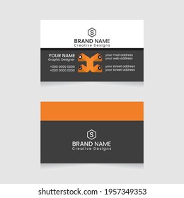 Vector abstract Clean and simple Business Card Template, Modern horizontal name card, Flat Style Vector Illustration. Stationery Design and visiting card, Creative and professional business card.