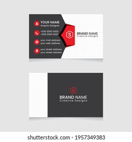 Vector abstract Clean and simple Business Card Template, Modern horizontal name card, Flat Style Vector Illustration. Stationery Design and visiting card, Creative and professional business card.