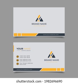 vector abstract clean and simple business card template, modern horizontal name card, flat style vector illustration. stationery design and visiting card, creative and professional business card