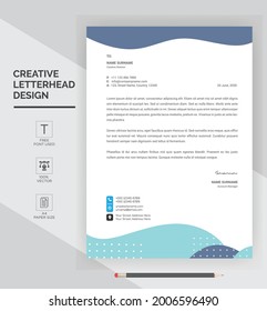 Vector abstract Clean and simple Business A4 Letterhead Design Template. Vector illustration design.