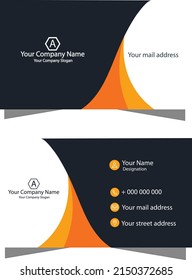 Vector abstract Clean and simple Business Card Template, Modern horizontal name card, Flat Style Vector Illustration. Stationery Design and visiting card, Creative and professional business card orang