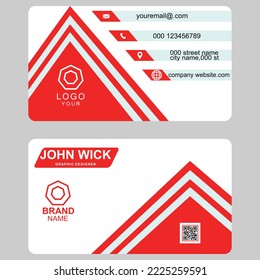 Plantilla de tarjeta de visita simple y limpia, tarjeta de nombre horizontal moderna, Ilustración vectorial de estilo plano. Stationery Design y tarjeta de visita, tarjeta de negocios creativa y profesional.
