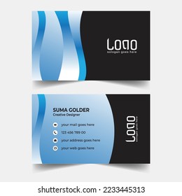 Vector abstract Clean and simple Business Card Template, Modern horizontal name card, Flat Style Vector Illustration. Stationery Design and visiting card, Creative and professional business card.