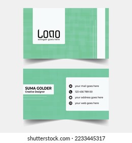 Vector abstract Clean and simple Business Card Template, Modern horizontal name card, Flat Style Vector Illustration. Stationery Design and visiting card, Creative and professional business card.