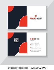 Plantilla de tarjeta de visita simple y limpia, tarjeta de nombre horizontal moderna, Ilustración vectorial de estilo plano. Stationery Design y tarjeta de visita, tarjeta de negocios creativa y profesional.