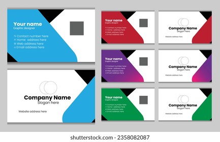 Vector abstract Clean and simple Business Card Template, Modern horizontal name card.