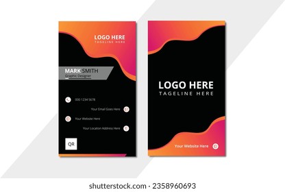 Vector abstract Clean and simple Business Card Template, Vertical business card print template.