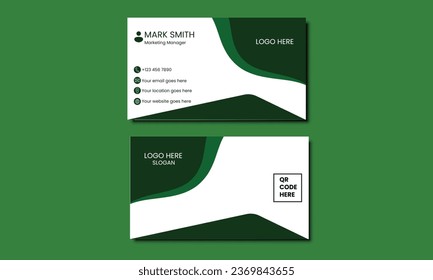 Vector abstract Clean and simple Business Card Template, Modern horizontal name card, Flat Style Vector Illustration.