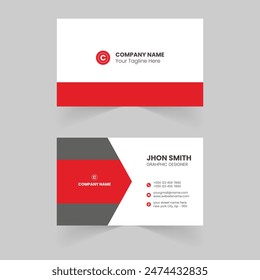 Vector abstract Clean and simple Business Card Template, Modern horizontal name card, Flat Style Vector Illustration. Stationery Design and visiting card, Creative and professional business card.