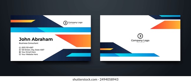 Vector abstract Clean and simple Business Card Template, Modern horizontal name card, Flat Style Vector Illustration. Stationery Design and visiting card, Creative and professional business card.