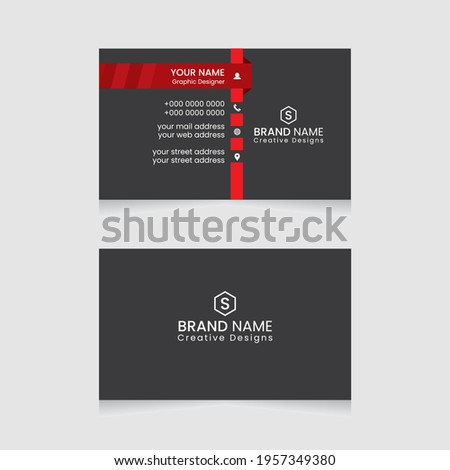 Vector abstract Clean and simple Business Card Template, Modern horizontal name card, Flat Style Vector Illustration. Stationery Design and visiting card, Creative and professional business card.