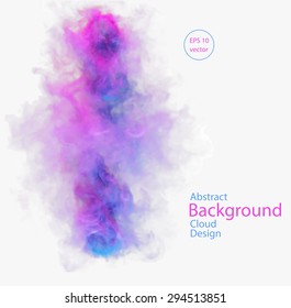 Vector abstract cloud. Vector illustration of blue and pink smoke on white background. Abstract banner paints. Background for banner, card, poster, poster, identity, web design