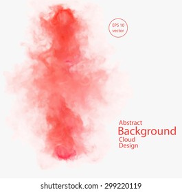 Vector abstract cloud. Vector illustration of chemical red smoke on white background. Abstract banner paints. Background for banner, card, poster, identity, web design