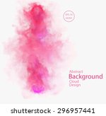 Vector abstract cloud. Vector illustration of red and pink smoke on white background. Abstract banner paints. Background for banner, card, poster, identity, web design