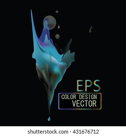 Vector abstract cloud. Cloud of ink. Abstract banner paints. Background for banner, card, poster, identity. Colored paint splash isolated on dark background.