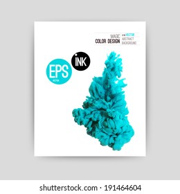 Vector abstract cloud. Ink swirling in water, cloud of ink in water isolated on white. Abstract banner paints. Holi. Paints