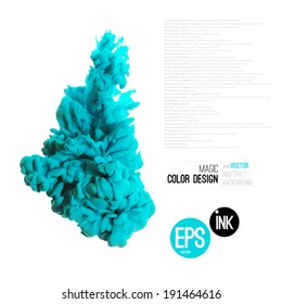 Vector abstract cloud. Ink swirling in water, cloud of ink in water isolated on white. Abstract banner paints. Holi. Paints