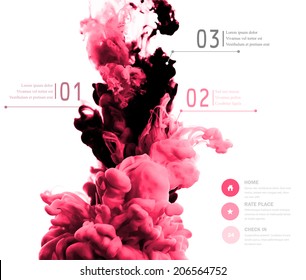 Vector abstract cloud. Ink swirling in water, cloud of ink in water isolated on white. Abstract banner paints. Holi.Banner for your design