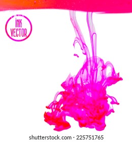 Vector abstract cloud. Ink swirling in water, cloud of ink in water isolated on white. Abstract Holi paints concept. 