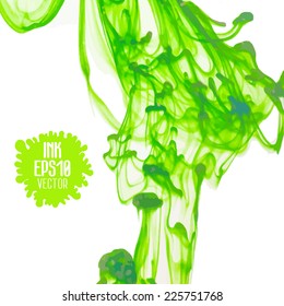Vector abstract cloud. Ink swirling in water, cloud of ink in water isolated on white. Abstract Holi paints concept. 