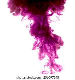 Vector abstract cloud. Ink swirling in water, cloud of ink in water isolated on white. Abstract banner paints. Holi. Liquid ink. Background for banner, card, poster, poster, identity,web design.Juice.