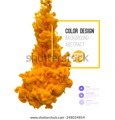 Vector abstract cloud. Ink swirling in water, cloud of ink in water isolated on white. Abstract banner paints. Holi.