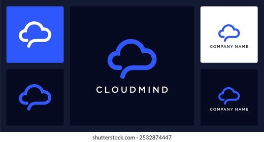 Vector abstract of cloud mind logo and icon, can be used in various media easily, editable