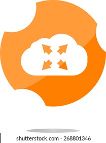 vector abstract cloud set icon. Upload button. Load symbol. Round button